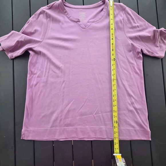 L.L. Bean Lavender V-Neck Top - Picture 2 of 5
